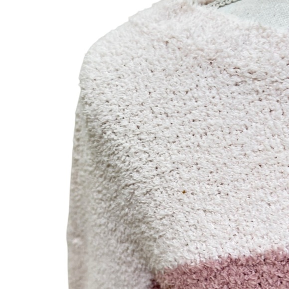 Altar'd State blush Pink & Gray Striped colorblock casual oversized Sweater xs - Picture 5 of 10